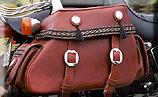 Horse hair and leather saddlebags